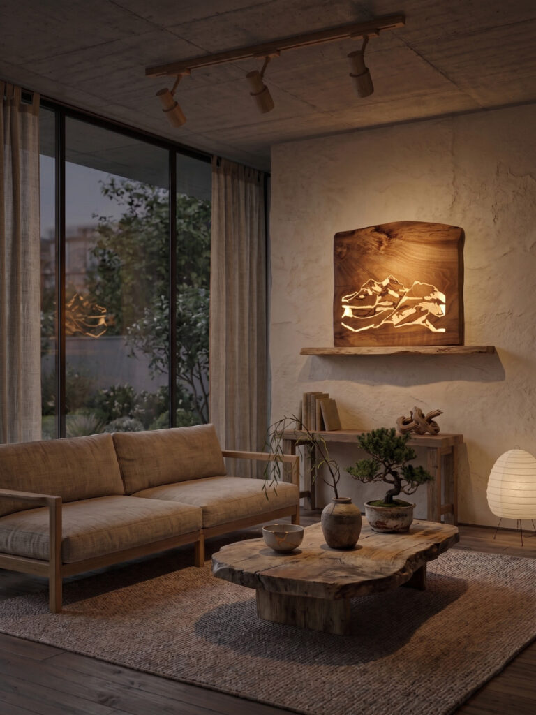Cuadro de pared iluminado artesanal del Monte Perdido, Añisclo y Punta de las Olas con resina epoxi