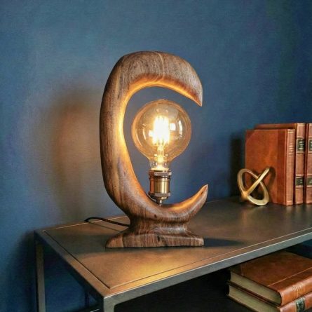 Lámpara de Madera Media Luna